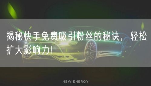 揭秘快手免费吸引粉丝的秘诀,轻松扩大影响力!