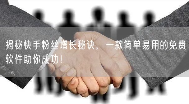 揭秘快手粉丝增长秘诀,一款简单易用的免费软件助你成功!