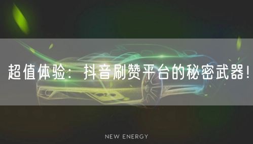 超值体验：抖音刷赞平台的秘密武器！