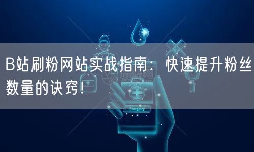 B站刷粉网站实战指南：快速提升粉丝数量的诀窍！