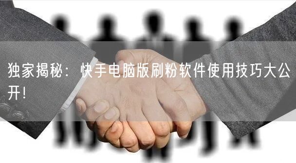 独家揭秘：快手电脑版刷粉软件使用技巧大公开！