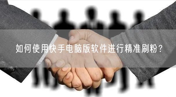 如何使用快手电脑版软件进行精准刷粉？