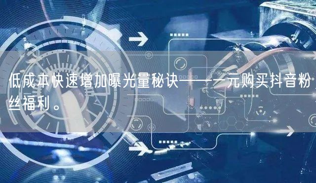 低成本快速增加曝光量秘诀——一元购买抖音粉丝福利。