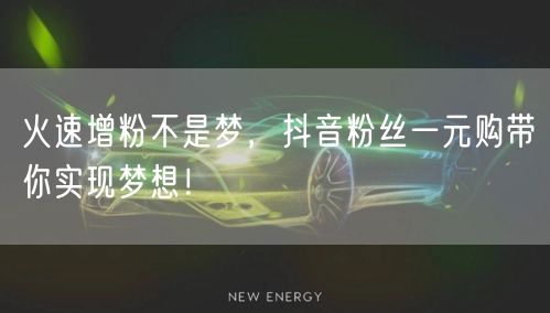 火速增粉不是梦,抖音粉丝一元购带你实现梦想!