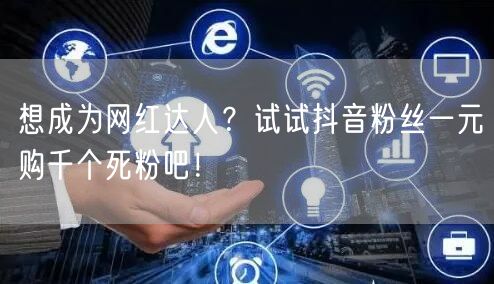 想成为网红达人?试试抖音粉丝一元购千个死粉吧!