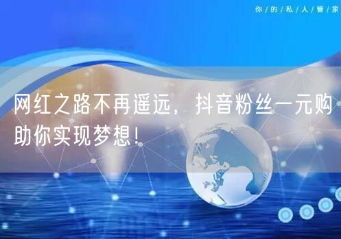 网红之路不再遥远，抖音粉丝一元购助你实现梦想！
