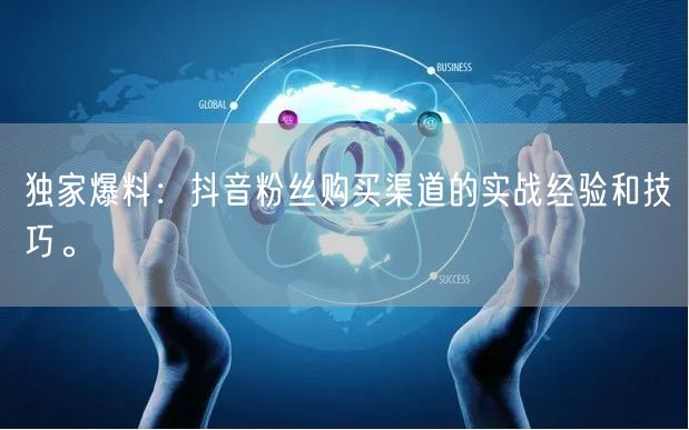 独家爆料：抖音粉丝购买渠道的实战经验和技巧。