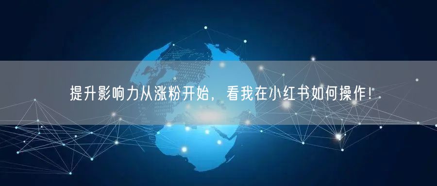 提升影响力从涨粉开始,看我在小红书如何操作!