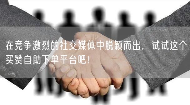 在竞争激烈的社交媒体中脱颖而出,试试这个买赞自助下单平台吧!