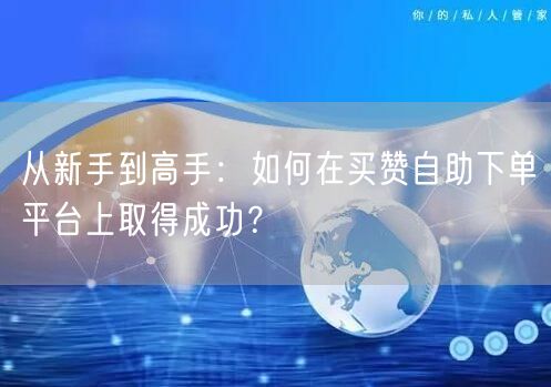 从新手到高手:如何在买赞自助下单平台上取得成功?