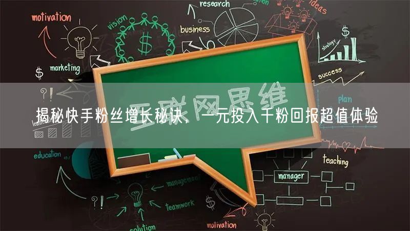 揭秘快手粉丝增长秘诀，一元投入千粉回报超值体验