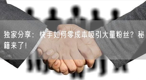 独家分享:快手如何零成本吸引大量粉丝?秘籍来了!