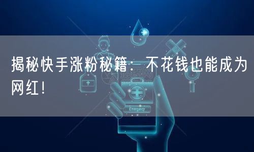 揭秘快手涨粉秘籍：不花钱也能成为网红！