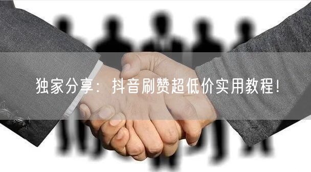 独家分享:抖音刷赞超低价实用教程!