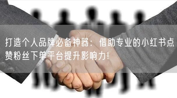 打造个人品牌必备神器：借助专业的小红书点赞粉丝下单平台提升影响力！
