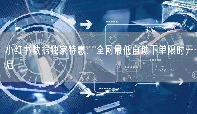 小红书数据独家特惠:全网最低自助下单限时开启