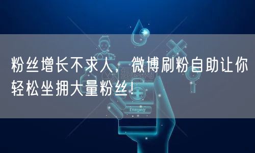 粉丝增长不求人,微博刷粉自助让你轻松坐拥大量粉丝!
