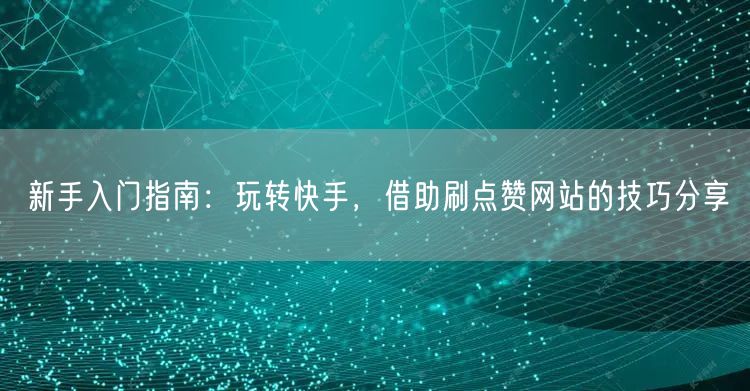 新手入门指南：玩转快手，借助刷点赞网站的技巧分享