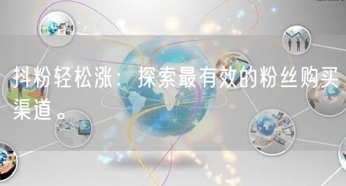 抖粉轻松涨：探索最有效的粉丝购买渠道。