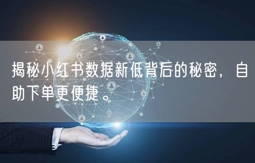 揭秘小红书数据新低背后的秘密，自助下单更便捷。