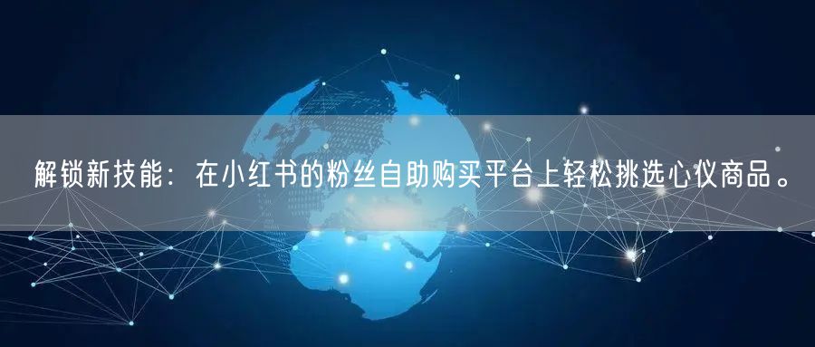 解锁新技能:在小红书的粉丝自助购买平台上轻松挑选心仪商品。