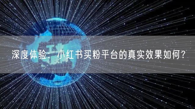 深度体验：小红书买粉平台的真实效果如何？