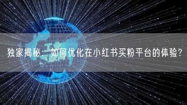 独家揭秘：如何优化在小红书买粉平台的体验？
