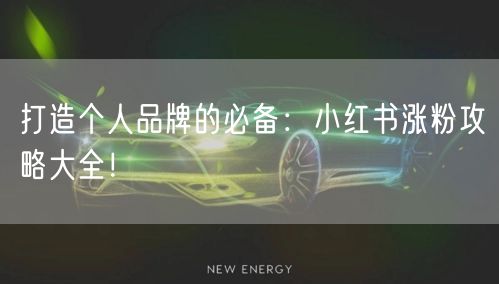 打造个人品牌的必备:小红书涨粉攻略大全!