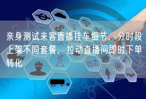 亲身测试来客直播挂车细节,分时段上架不同套餐,拉动直播间即时下单转化