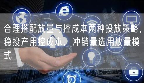 合理搭配放量与控成本两种投放策略，稳投产用控成本，冲销量选用放量模式