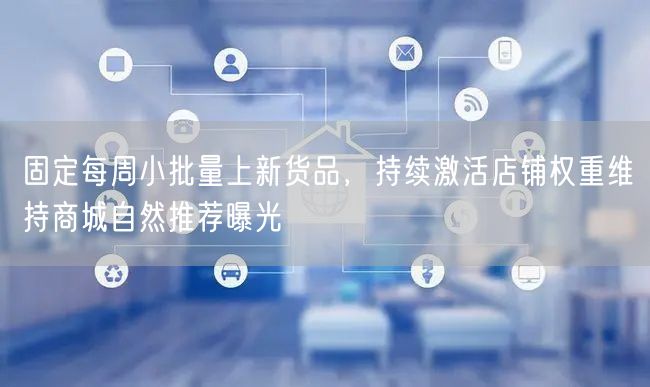 固定每周小批量上新货品，持续激活店铺权重维持商城自然推荐曝光