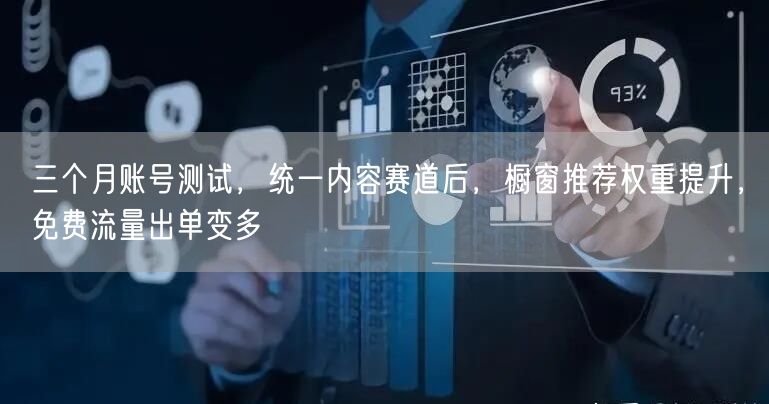 三个月账号测试，统一内容赛道后，橱窗推荐权重提升，免费流量出单变多