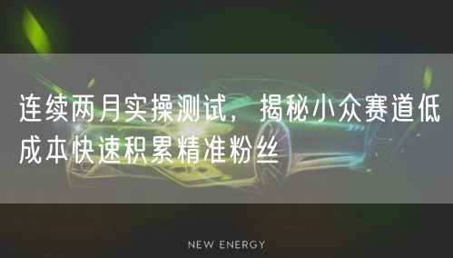 连续两月实操测试,揭秘小众赛道低成本快速积累精准粉丝
