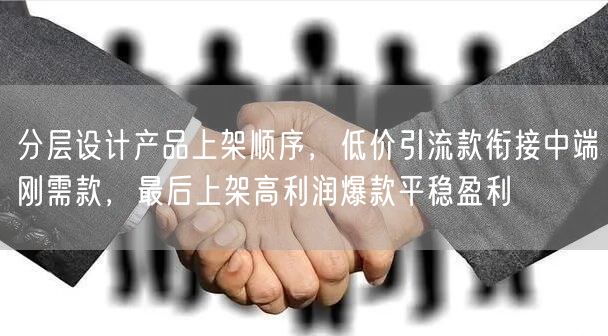 分层设计产品上架顺序，低价引流款衔接中端刚需款，最后上架高利润爆款平稳盈利