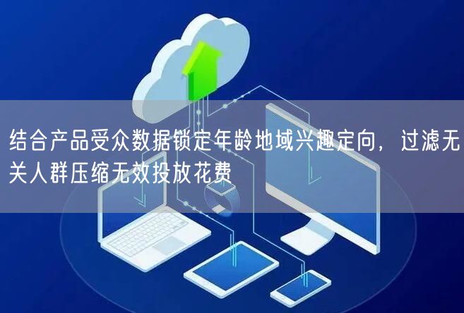 结合产品受众数据锁定年龄地域兴趣定向，过滤无关人群压缩无效投放花费
