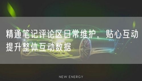 精通笔记评论区日常维护，贴心互动提升整体互动数据