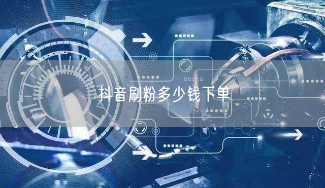 抖音刷粉多少钱下单